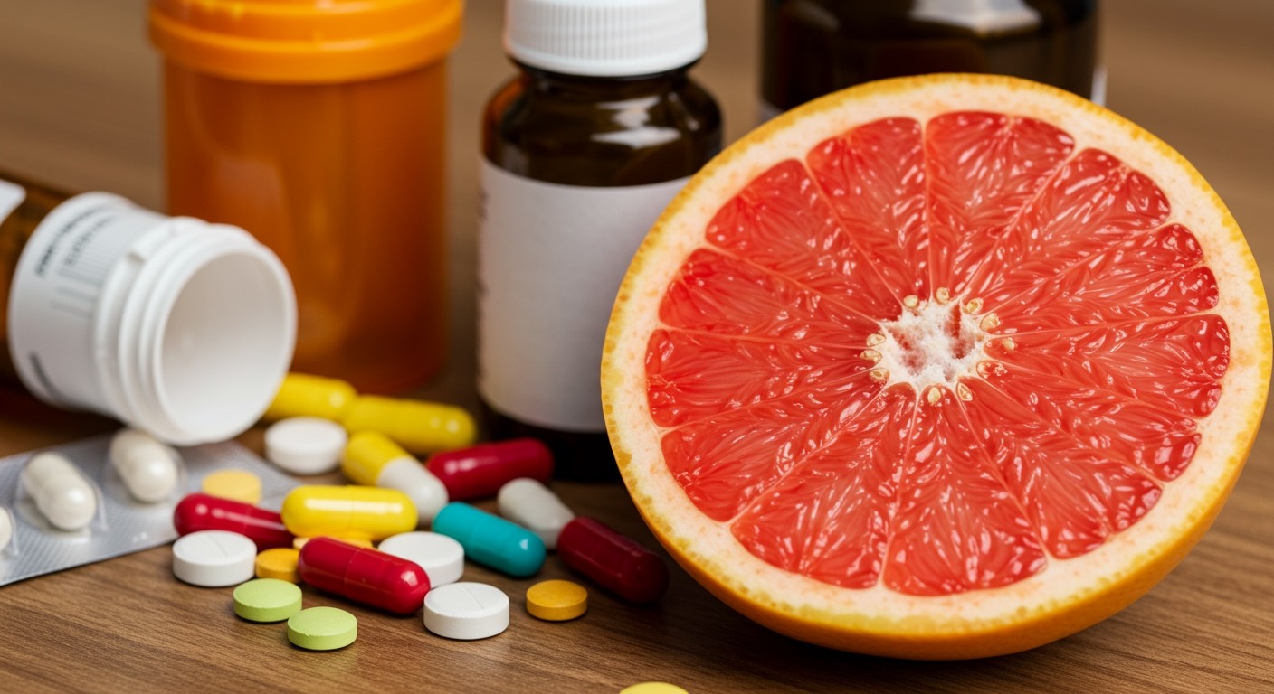 Grapefruit fogyasztása befolyásolhatja a gyógyszerek hatékonyságát.
