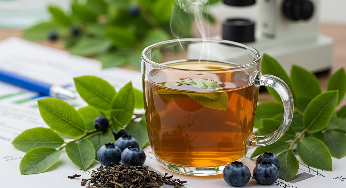 Az áfonya levél tea antioxidánsokban gazdag, védi a sejteket.