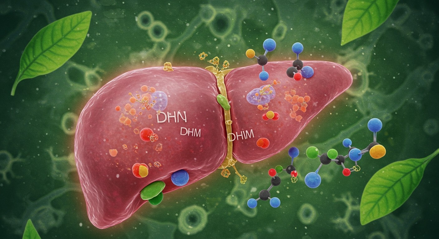A DHM antioxidáns hatása védi a májsejteket a stressztől.