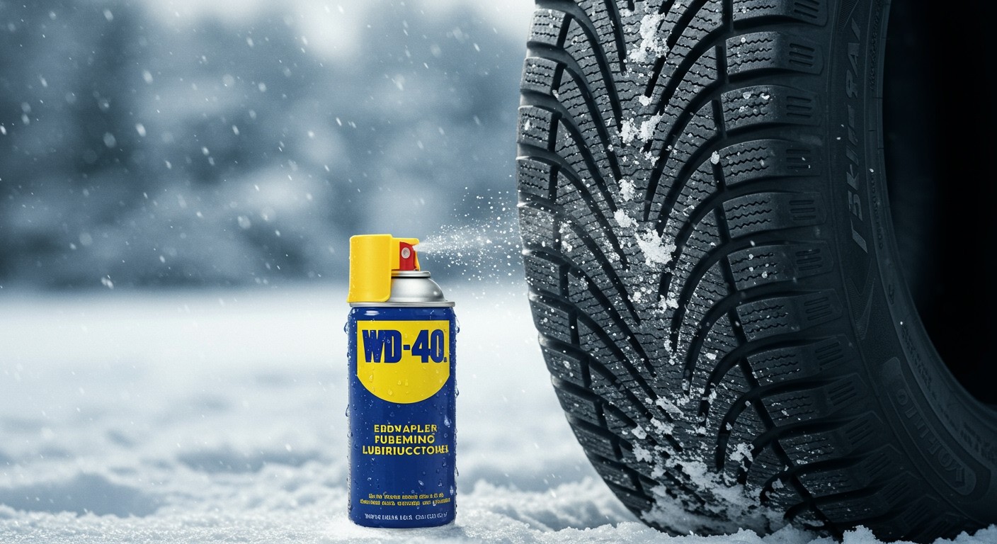 A WD-40 elősegíti a gumik védelmét a fagyban.