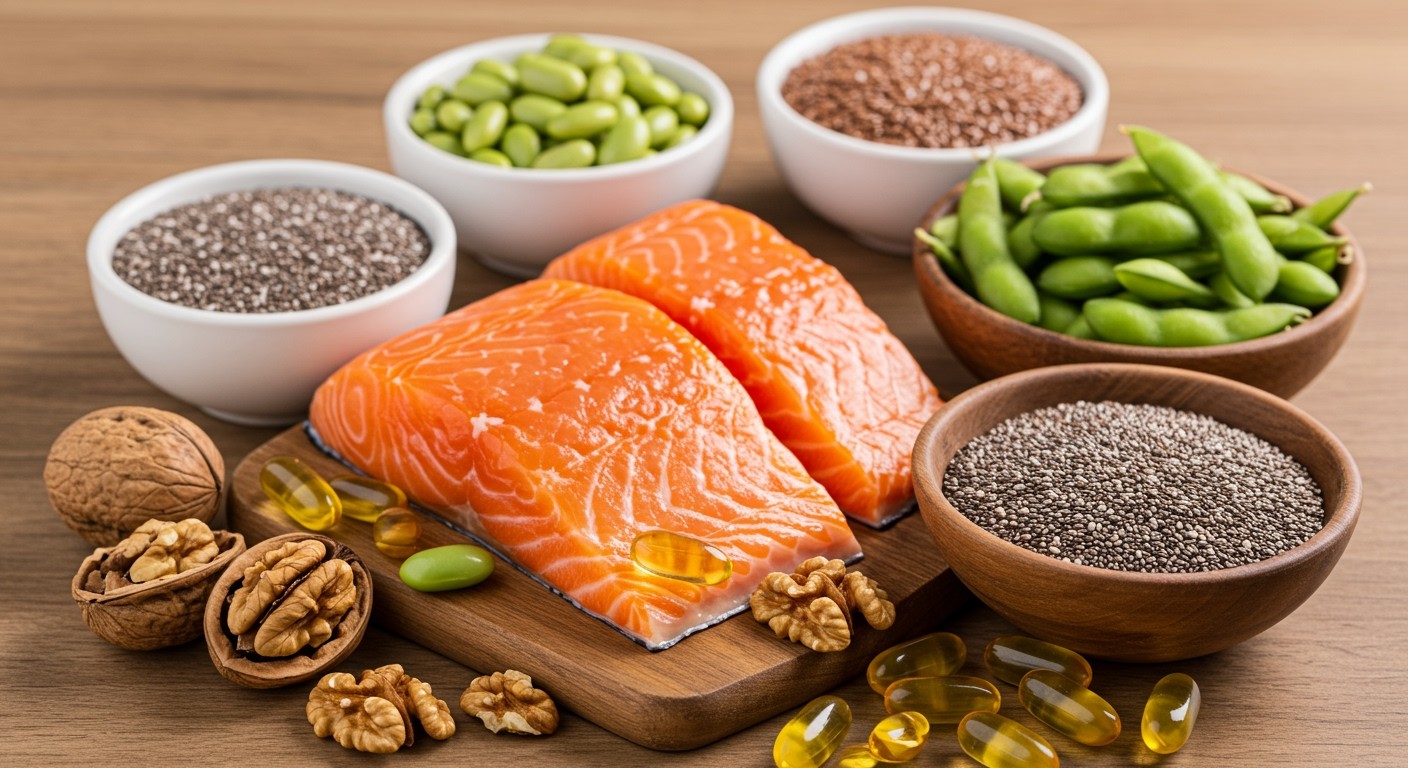 Az Omega-3 zsírsavak gazdag forrásai a halak és magvak.
