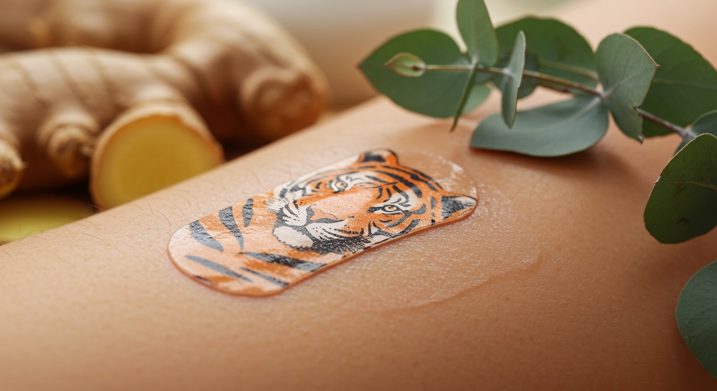 A tigris tapasz gyógynövényekből készült, bőrön át hat.