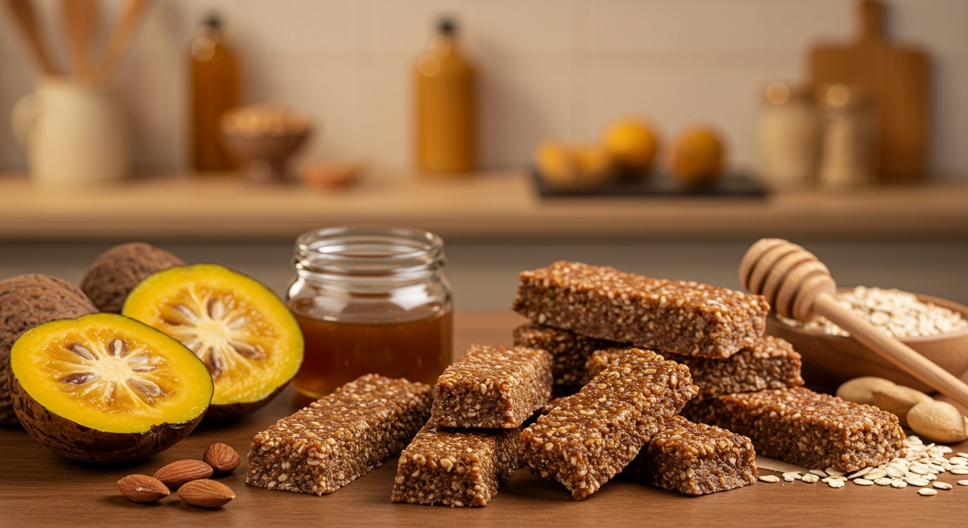 A lucuma por energiaszeletek természetes édesítőként is működik.