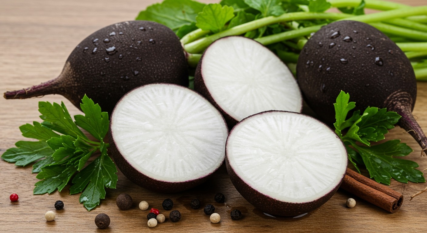 A fekete retek gazdag C-vitaminban és antioxidánsokban.