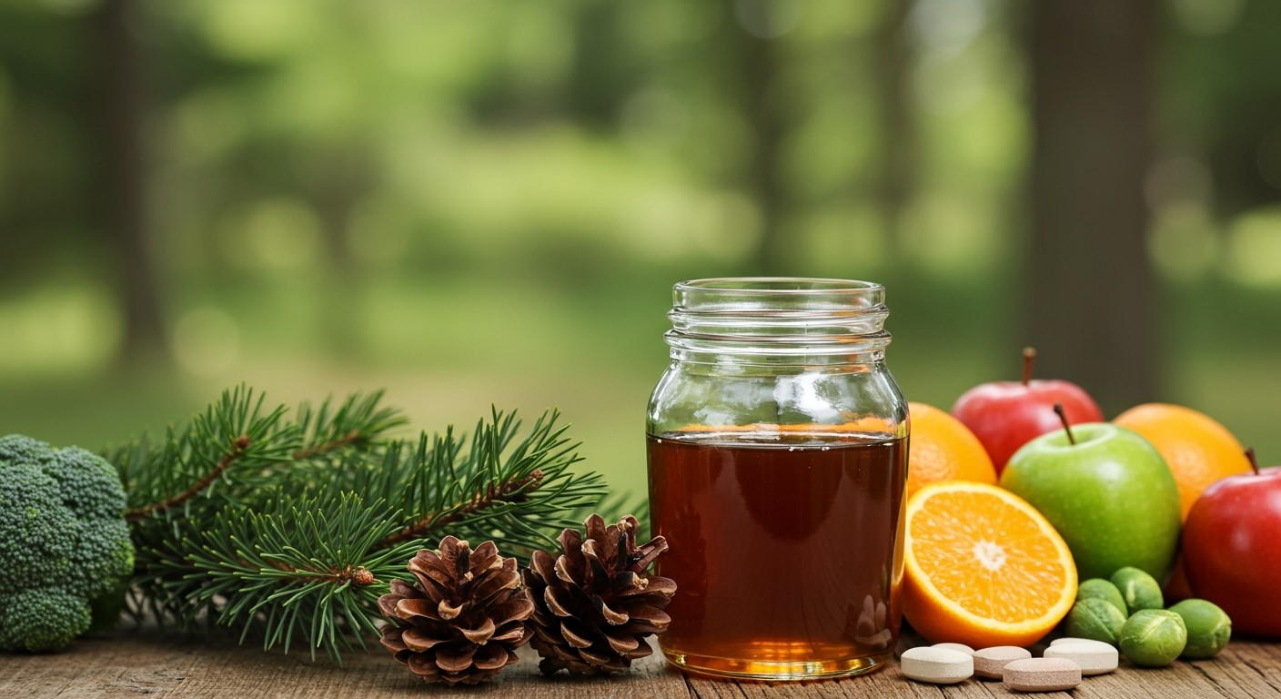 A fenyőszirup gazdag C-vitaminban és antioxidánsokban.