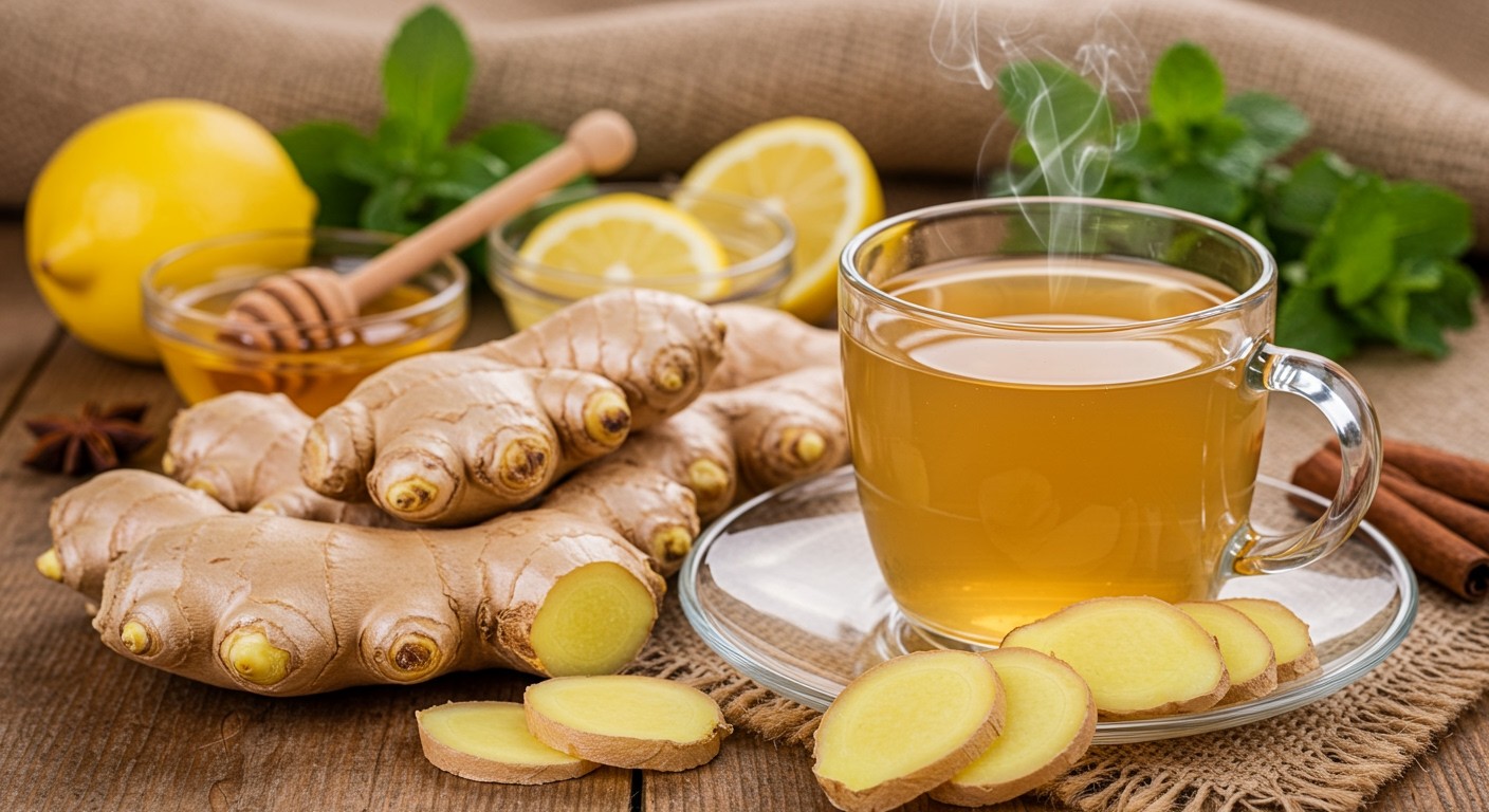 A gyömbértea antioxidánsokban gazdag, támogathatja az immunrendszert.