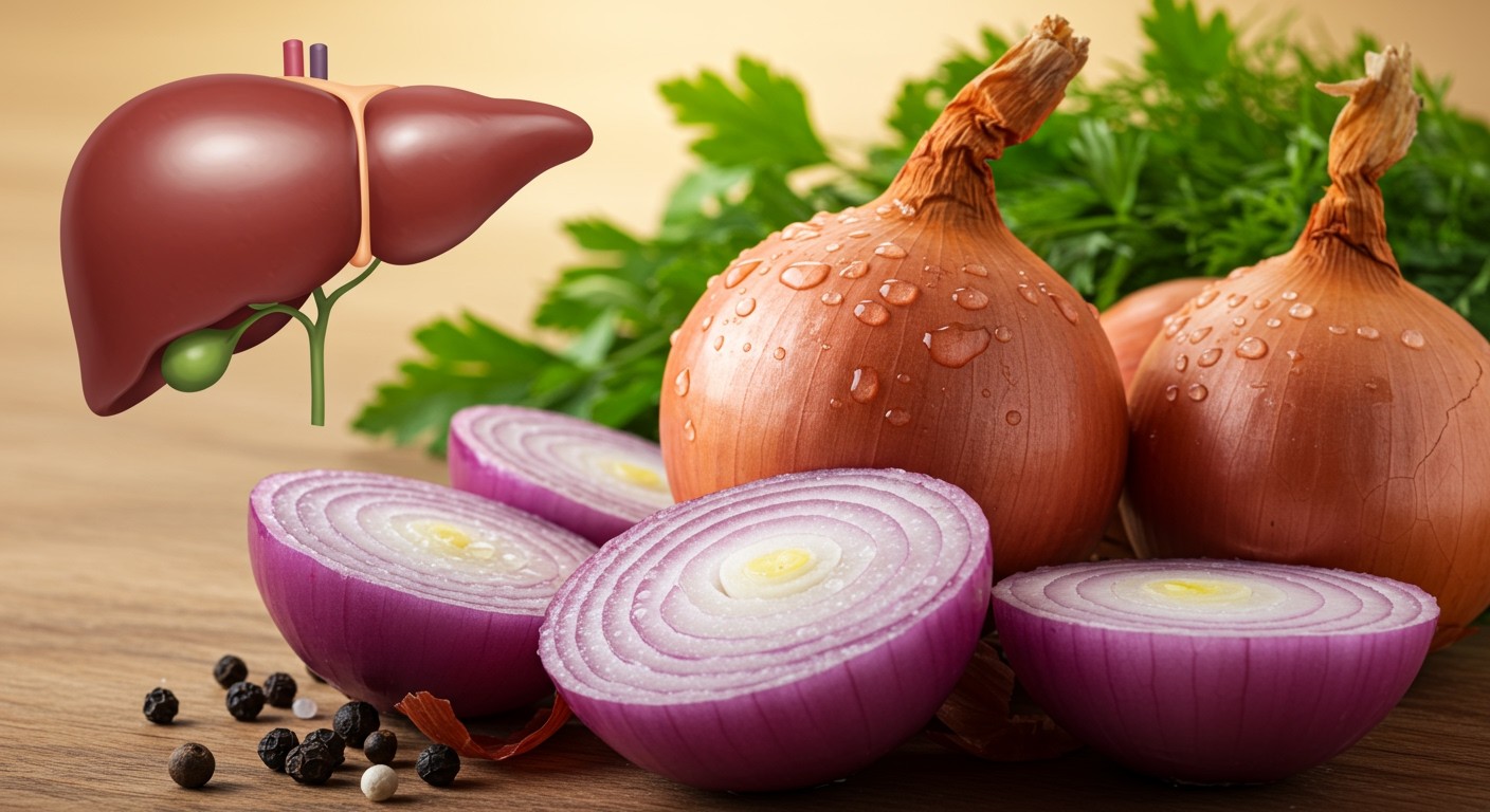 A hagyma glutation-S-transzferáz aktivitást fokozhat a májban.