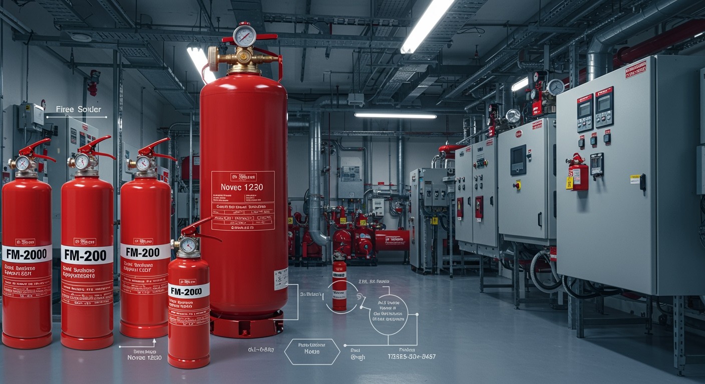 Az FM-200 és Novec 1230 környezetbarát alternatívái a halonnak.