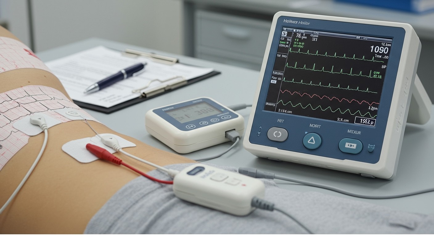 A Holter monitor hosszabb időszakot rögzít, ideális diagnózishoz.