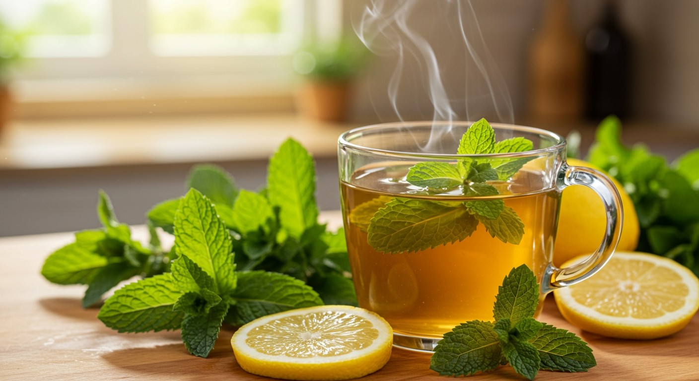 A menta tea segíthet a megfázás tüneteinek enyhítésében.