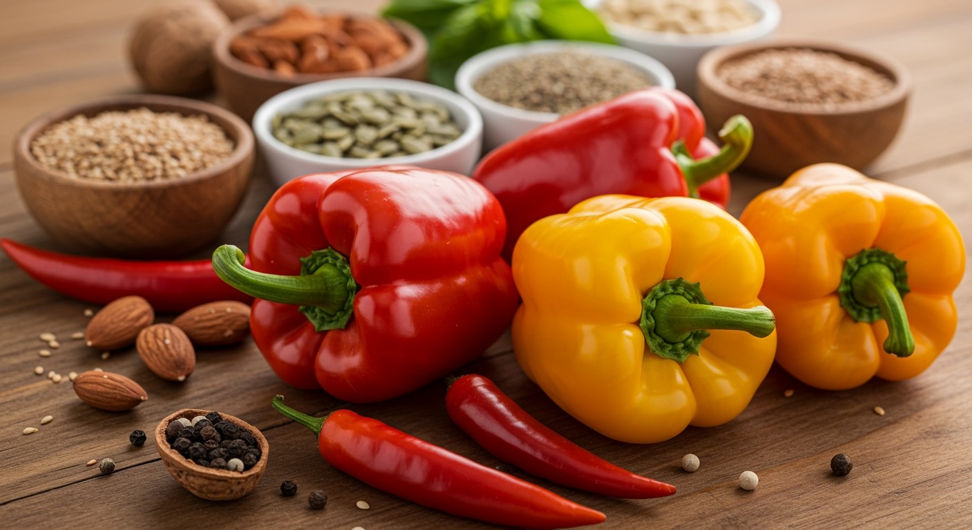 A paprika gazdag C-vitaminban és antioxidánsokban.