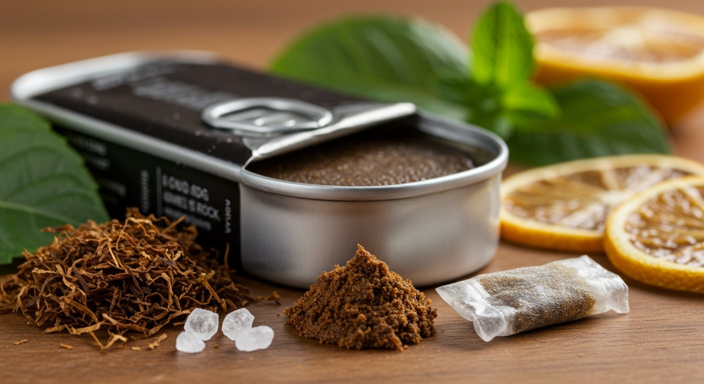 A snus fő alkotói a nikotin és különféle adalékanyagok.