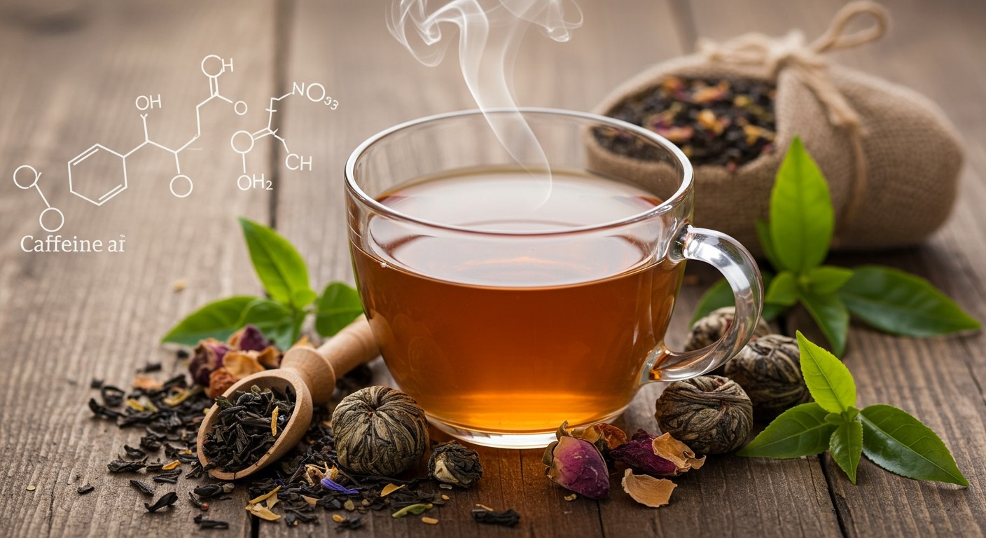 A tea koffeint és teanint is tartalmaz, energikus hatású.