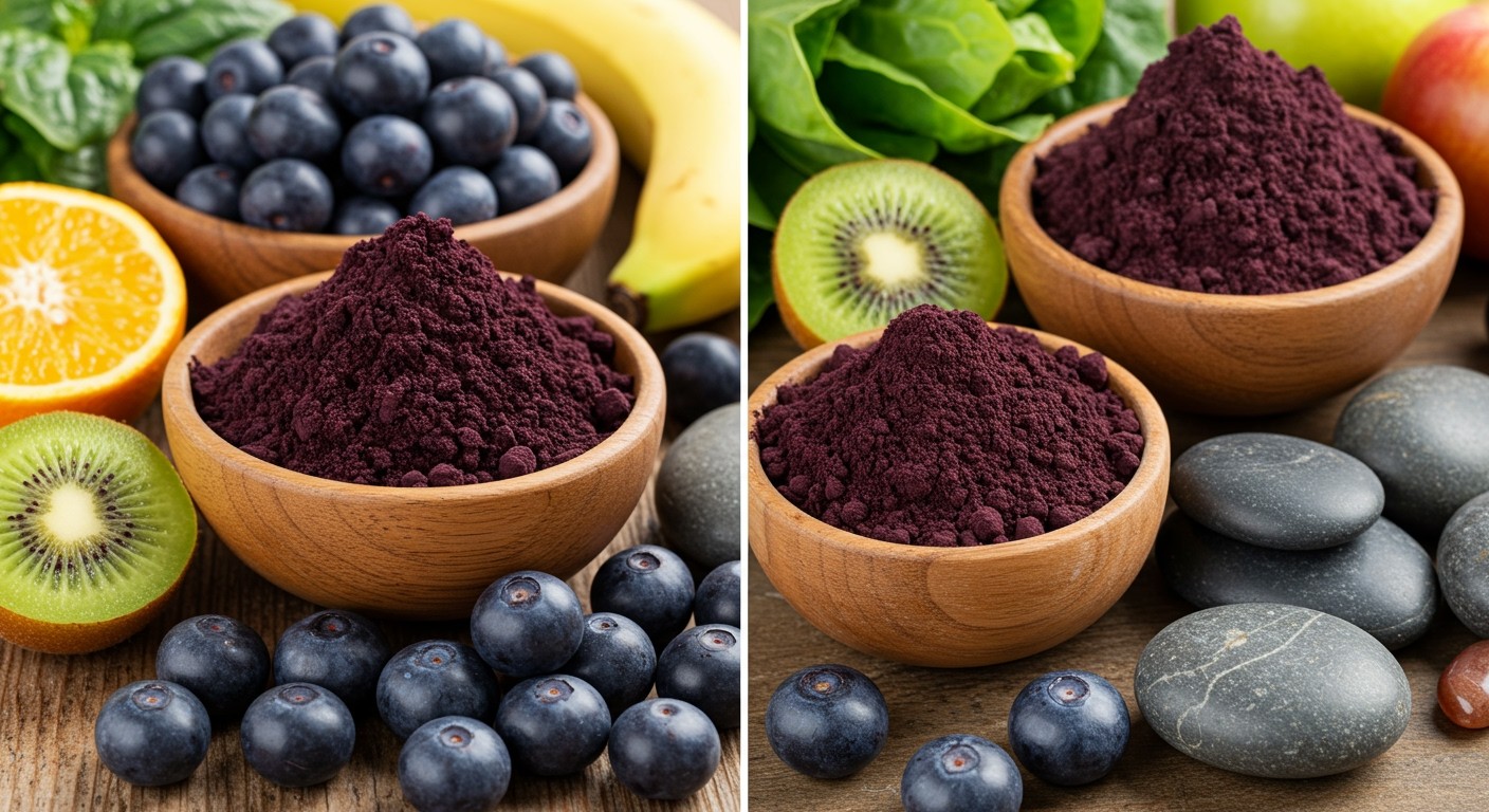 Az acai bogyó gazdag omega-3 zsírsavakban és antioxidánsokban.