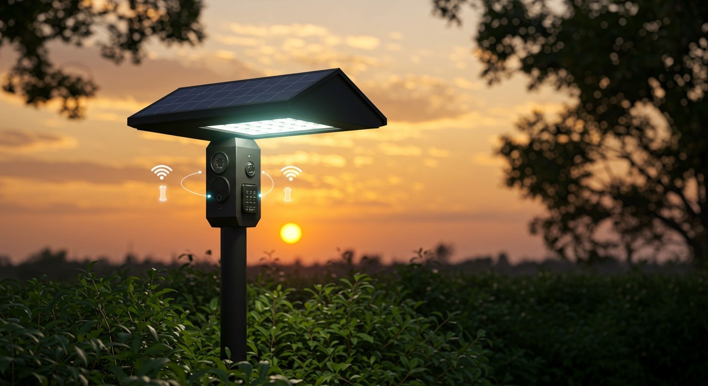 Az IoT lehetővé teszi a napelemes lámpák távoli vezérlését.