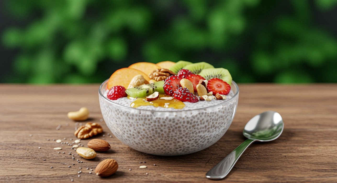 A chia mag puding gazdag omega-3 zsírsavakban.