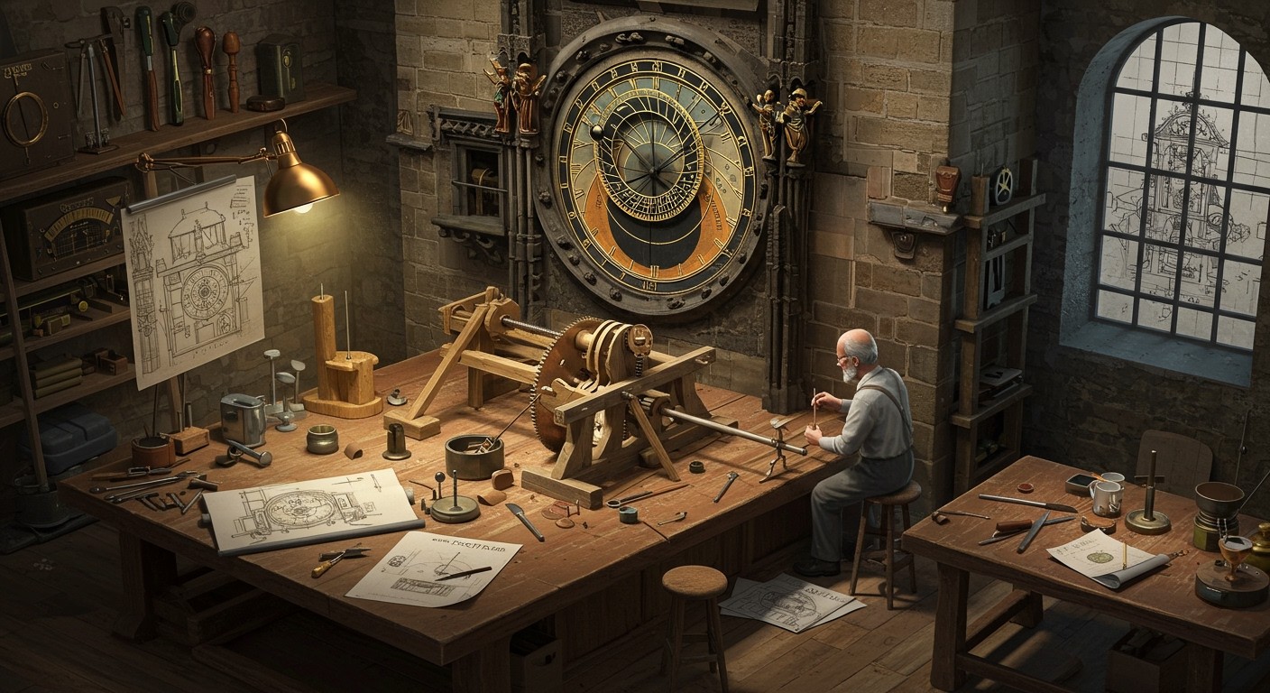Jan Táborský mester a híres prágai Orloj restaurálását irányította.