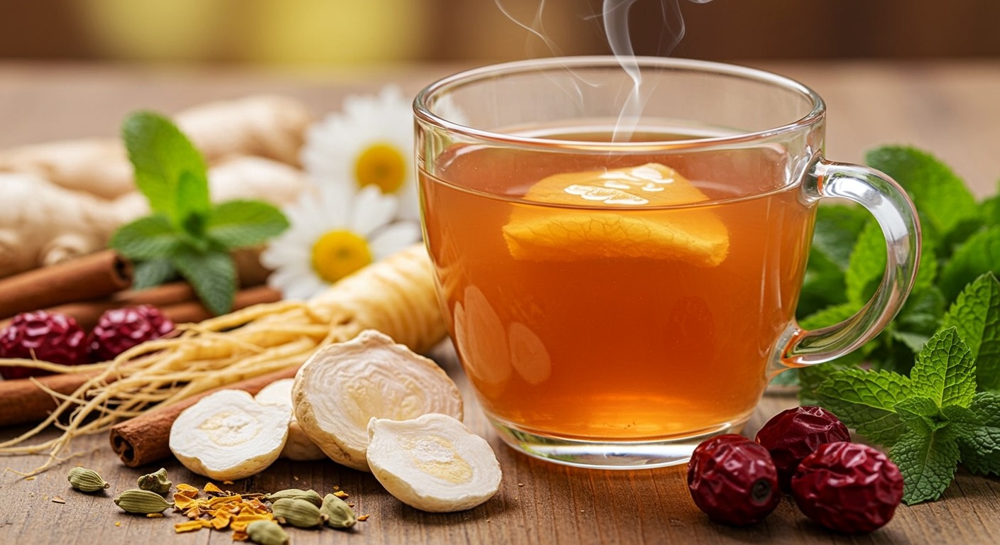 A maca tea fokozza a gyógynövények jótékony hatását.