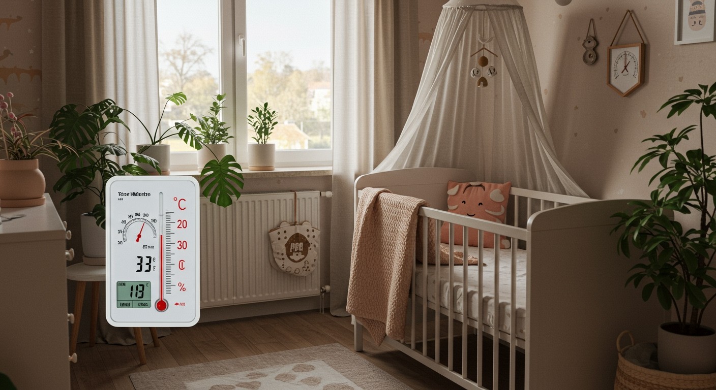 A szobahőmérséklet 20-22 °C, páratartalom 40-60% ideális.