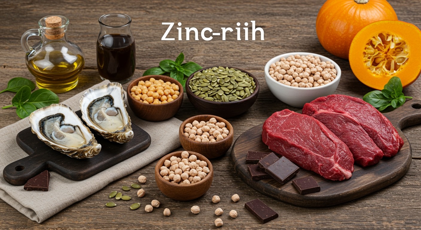 A cink gazdag forrásai: osztriga, hús és hüvelyesek.