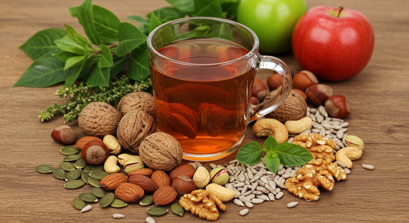 A diótea gazdag E-vitaminban és antioxidánsokban.