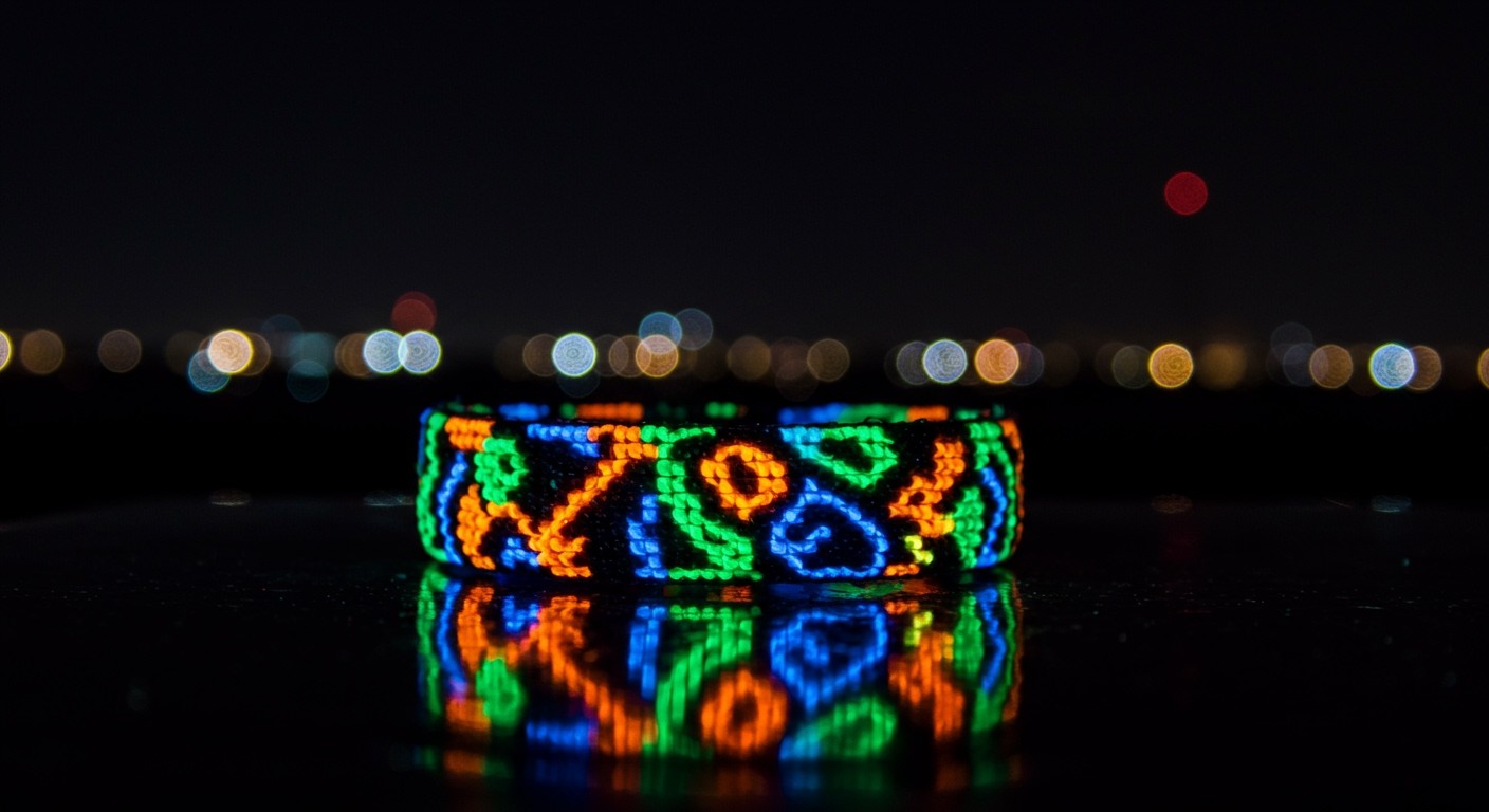 A fluoreszcens színezékek élénk színeket adnak a karkötőknek.