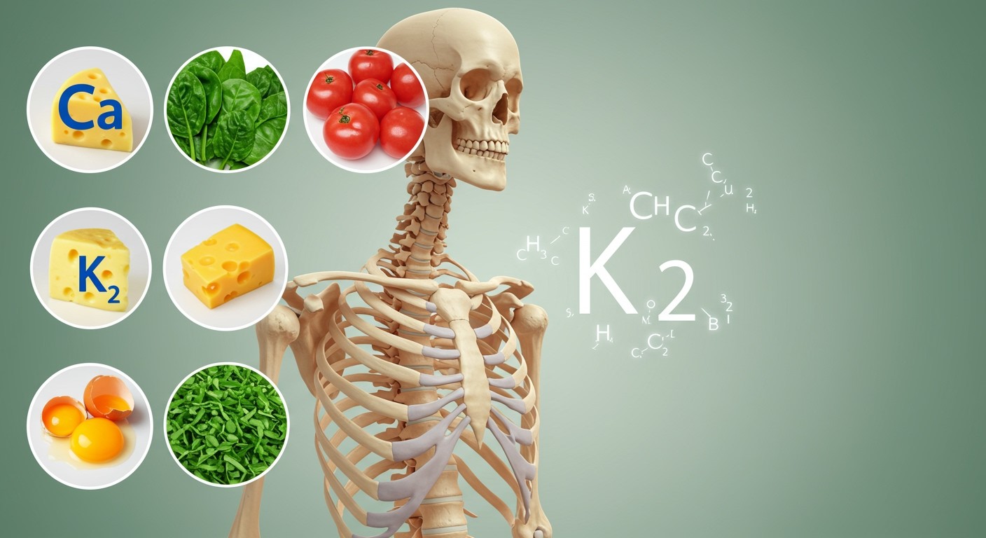 A K2-vitamin segíti a csontok ásványi anyagok beépülését.