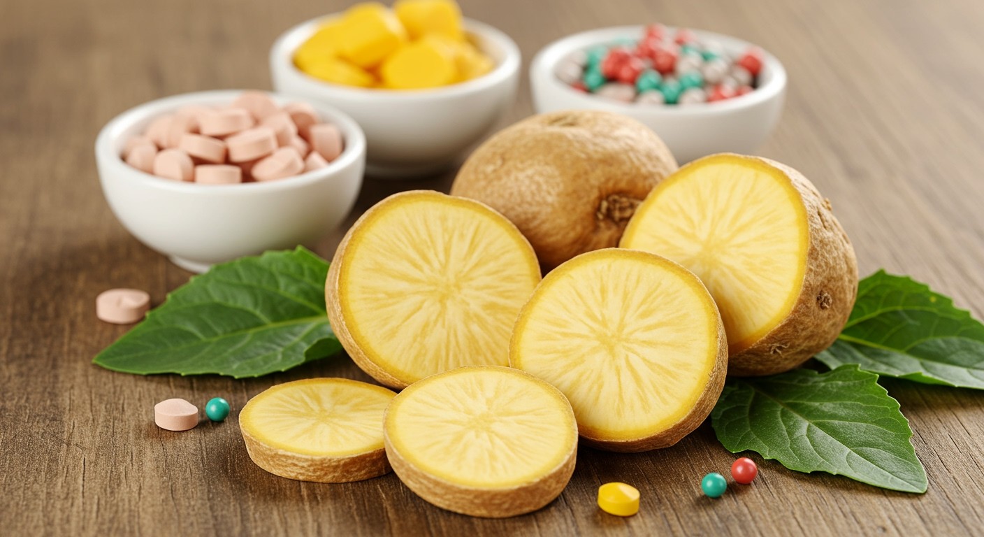 A maca gyökér gazdag B-vitaminokban és antioxidánsokban.
