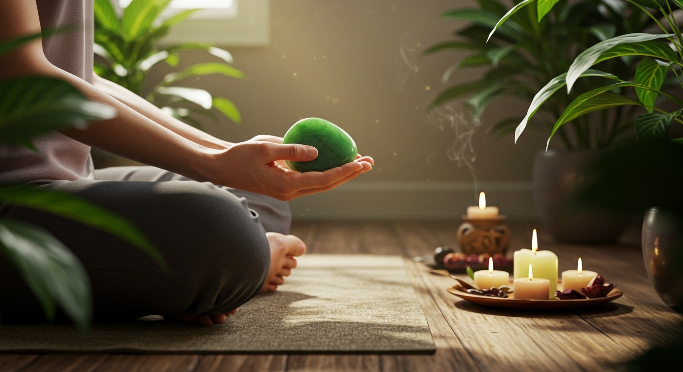 A nefrit segíti a belső béke elérését meditációban.