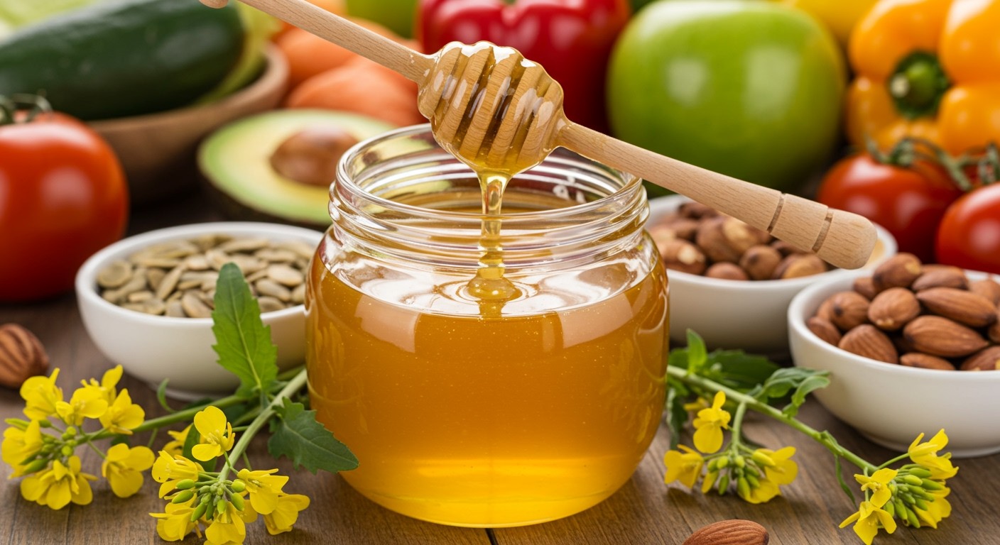 A repceméz gazdag B-vitaminokban és antioxidánsokban.