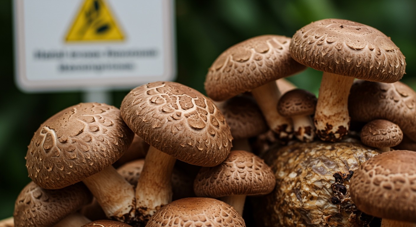 A shiitake gomba allergiás reakciót okozhat érzékenyeknél.