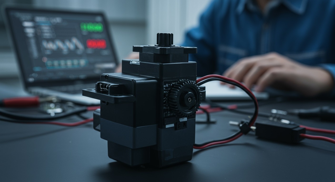 A PWM jelek meghatározzák a szervó pontos pozícióját.