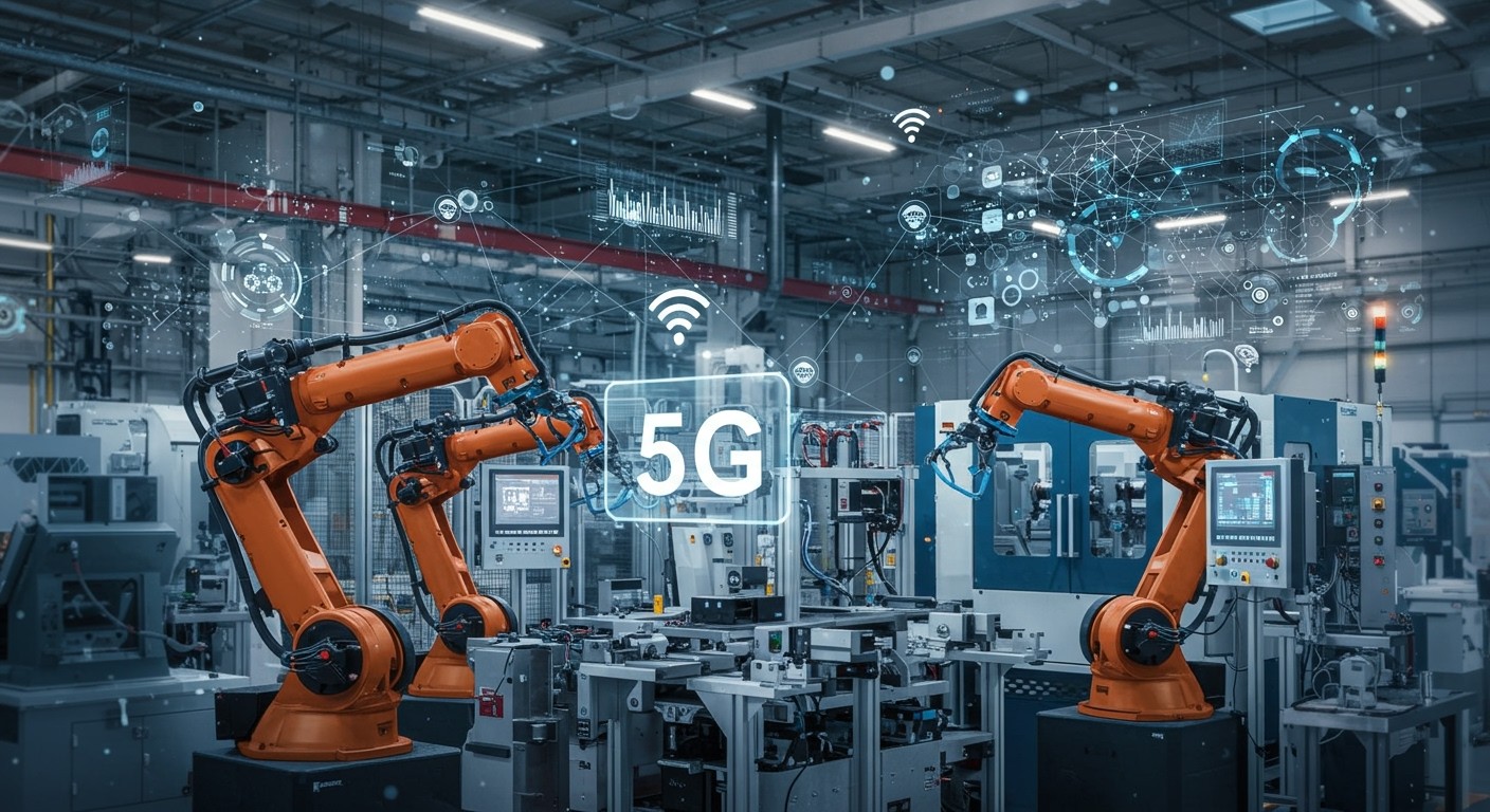 Az 5G gyorsítja az automatikus gyártási folyamatokat.