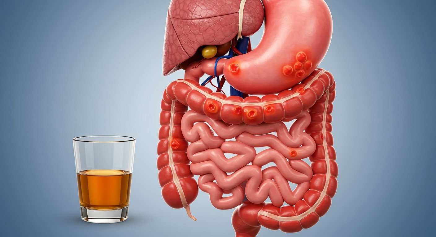 Az alkohol növeli a gyomor-bélrendszeri gyulladások kockázatát.