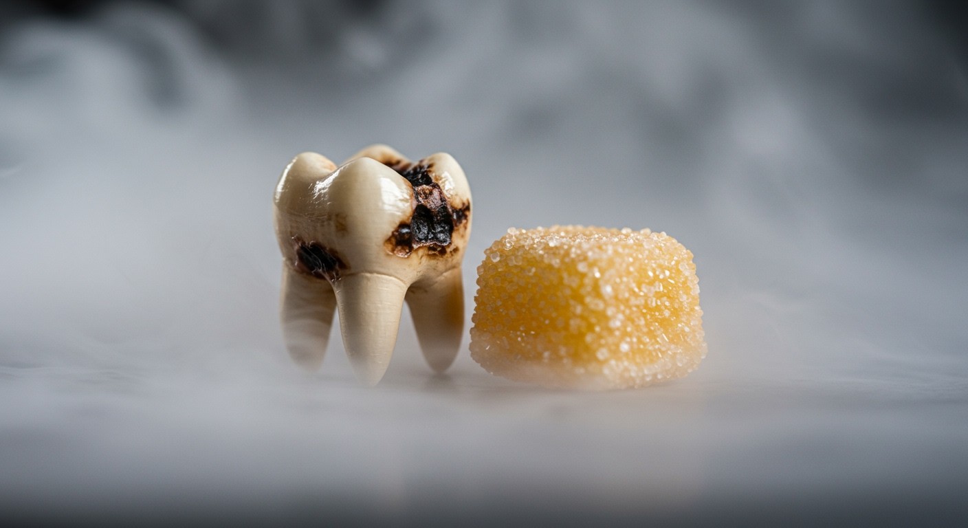 A cukor elősegíti a fogszuvasodást, rombolva a dentint.