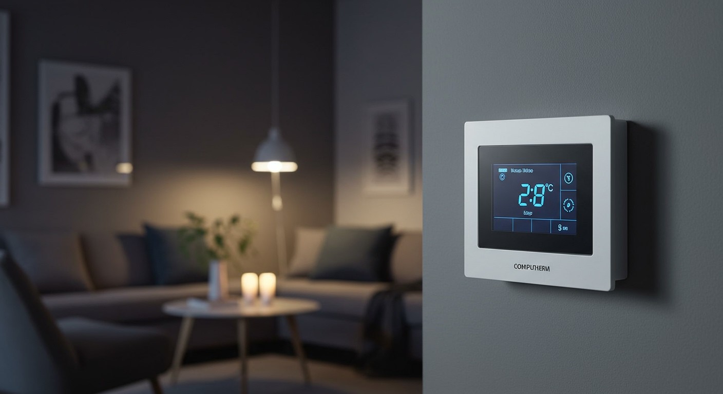 A Computherm termosztát wifi kapcsolaton keresztül irányítható.