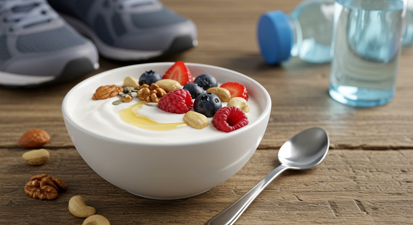 A joghurt fehérjetartalma segíti az izomépítést.
