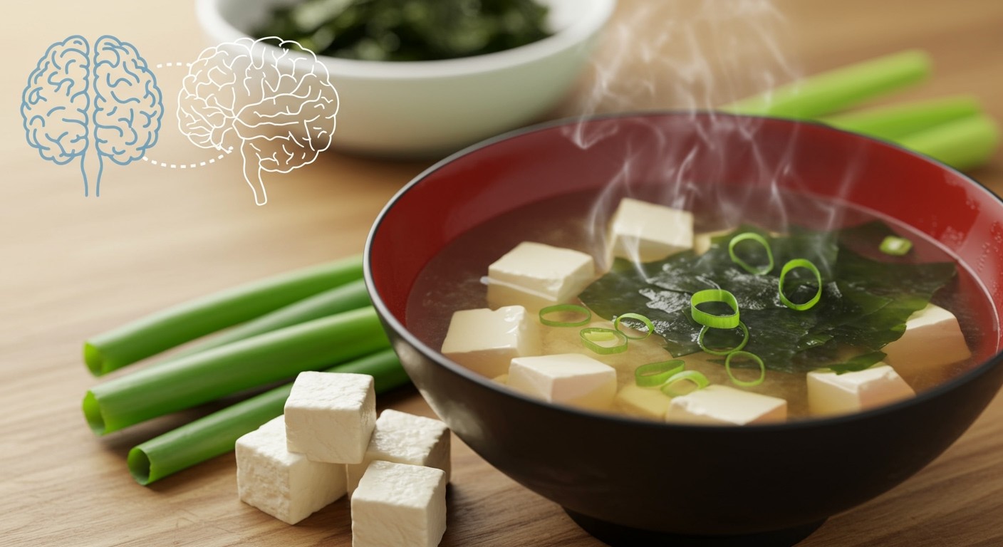 A miso gazdag probiotikumokban, támogatva a mentális egészséget.