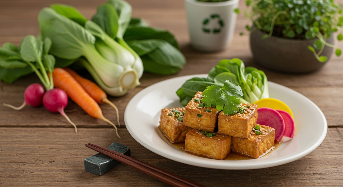 A miso tofu alacsony szénlábnyomú proteinforrás.