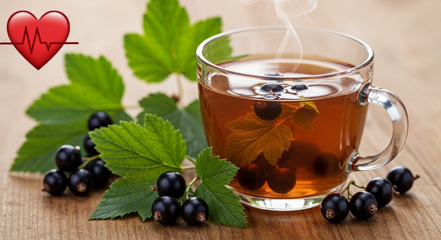 A feketeribizli levél tea segíti a szív védelmét.