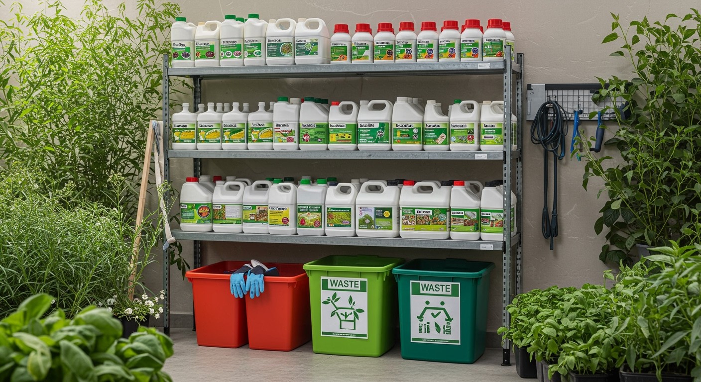 A gyomirtók biztonságos tárolása segít elkerülni a baleseteket.