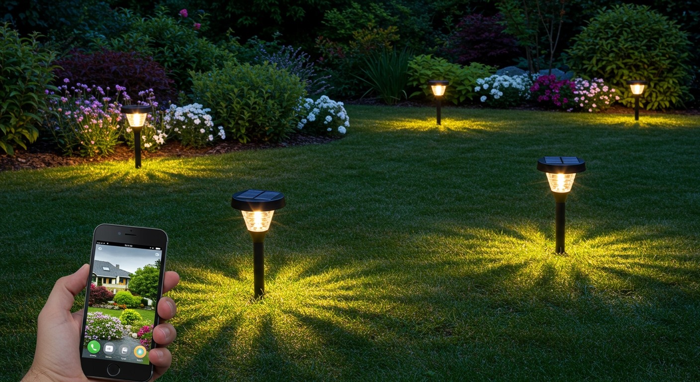 Az okos kertbe integrált szolárlámpák energiatakarékos megoldást kínálnak.