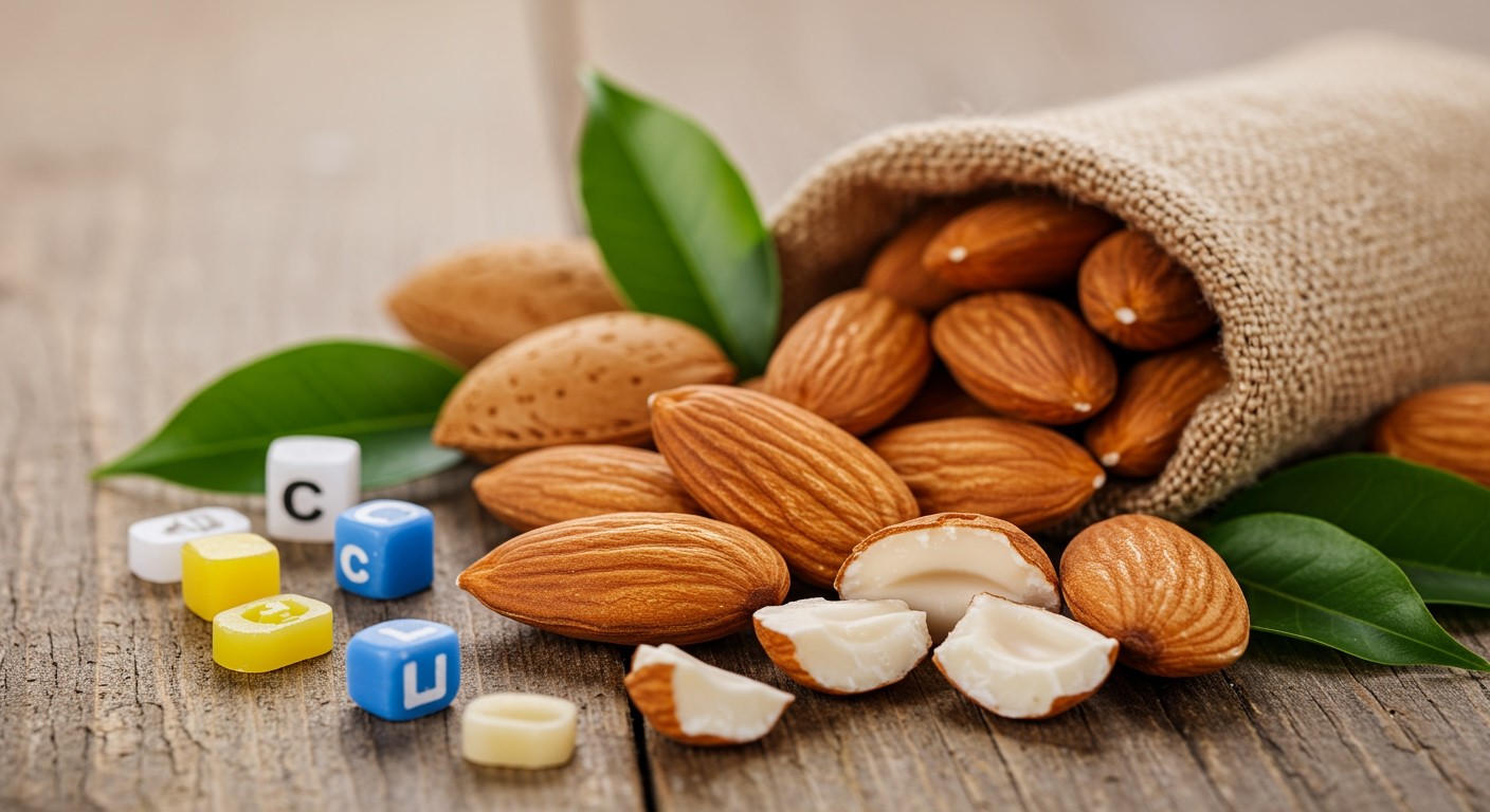 A mandula gazdag E-vitaminban, antioxidáns hatású.
