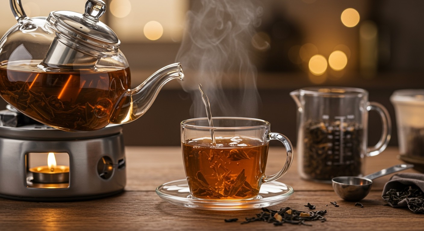 Egy csésze teához általában egy teáskanál teafű szükséges.