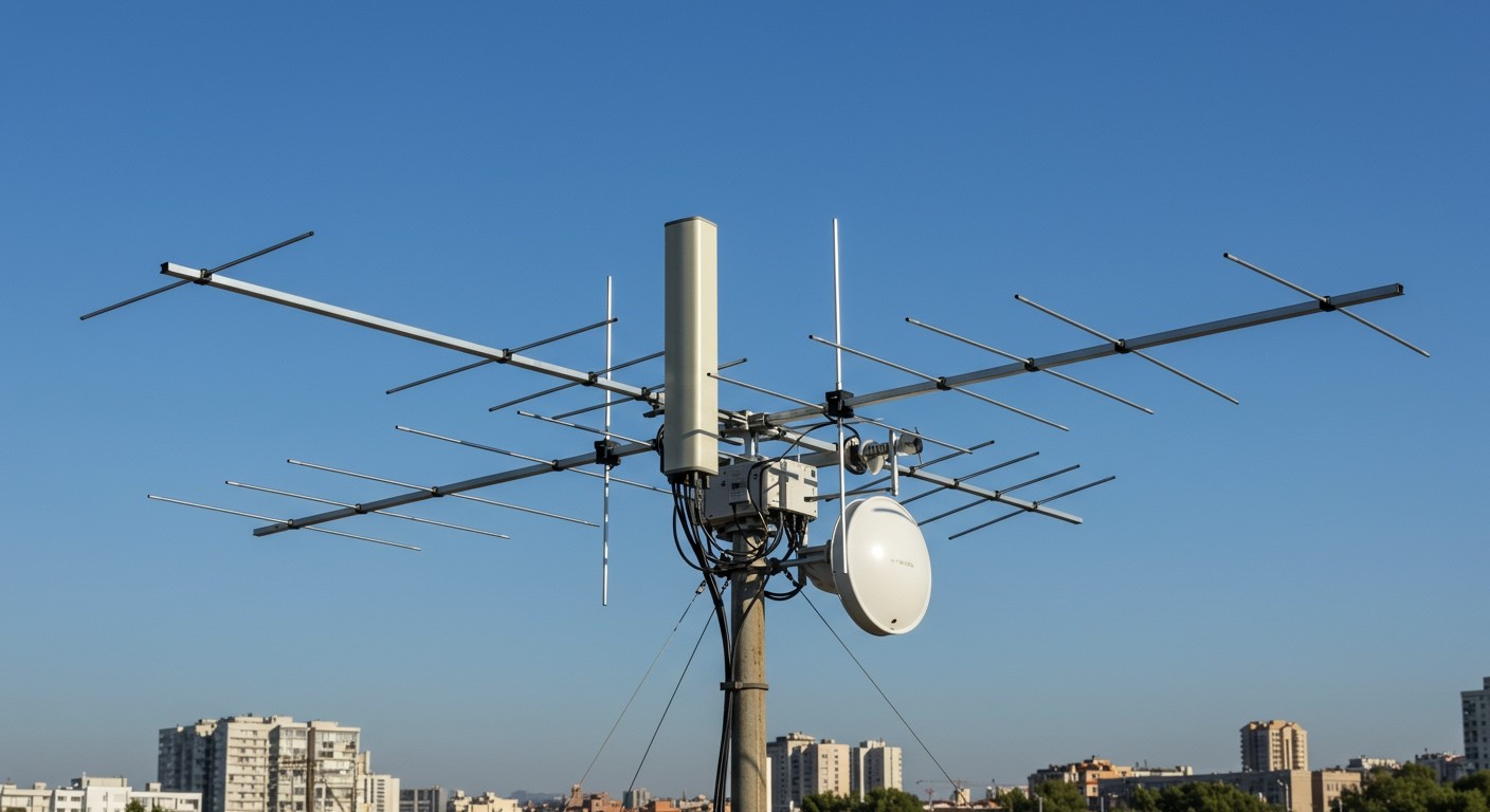 A Yagi-Uda antenna irányított jelerősség növelésére tervezett.