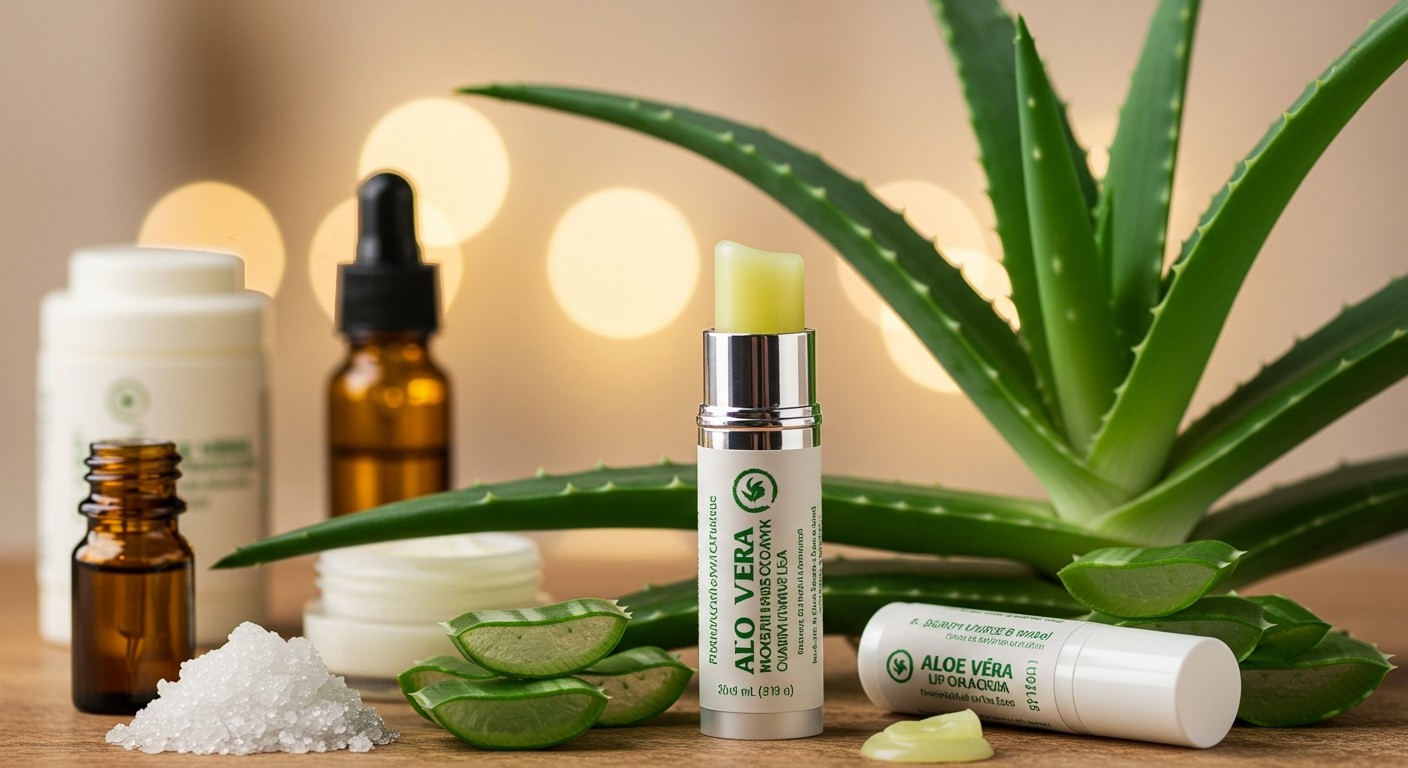 Az Aloe vera ajakbalzsam tökéletes hidratálást nyújt más termékekkel.