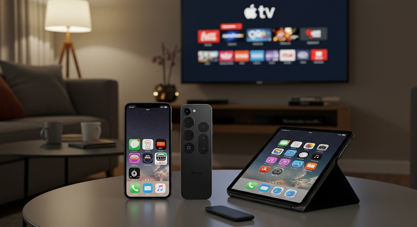 iPhone és iPad távirányítóként is használható az Apple TV-hez.