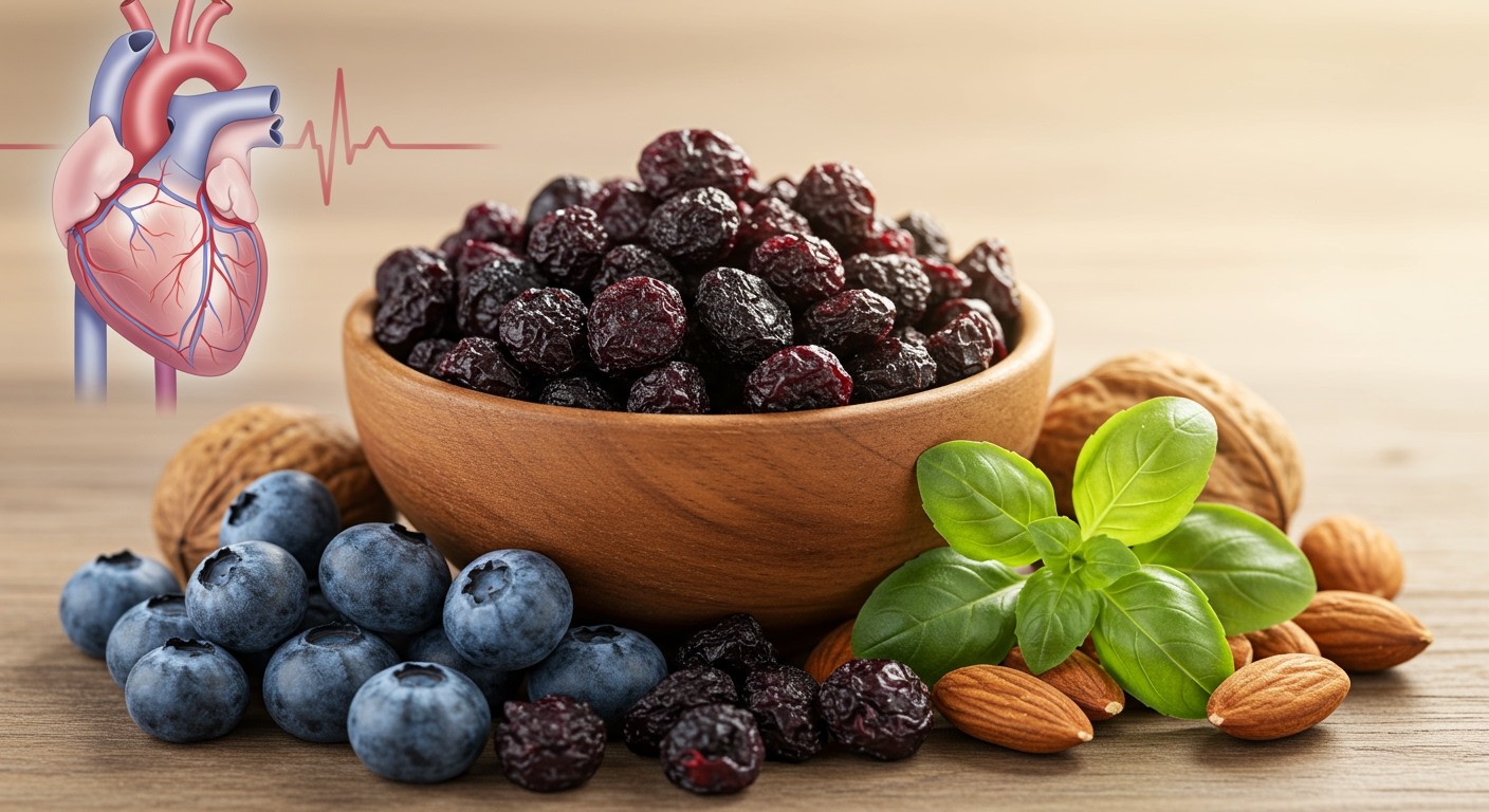 Az aszalt áfonya antioxidánsai csökkenthetik a szívbetegségek kockázatát.