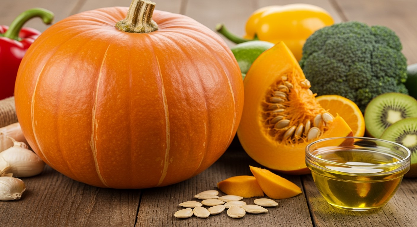 A sütőtök gazdag A-vitaminban, elősegíti a bőr regenerálódását.