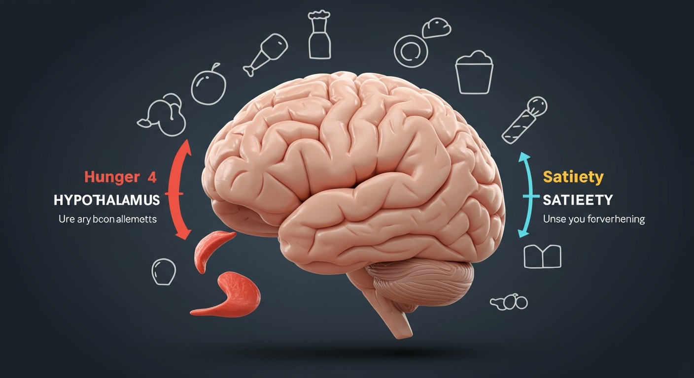 A hipotalamusz az éhségérzetet hormonok révén szabályozza.